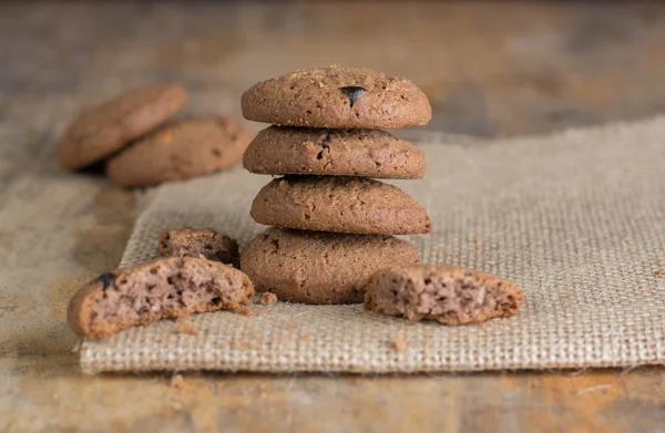 Keten kumaş üzerine çikolata kurabiye 