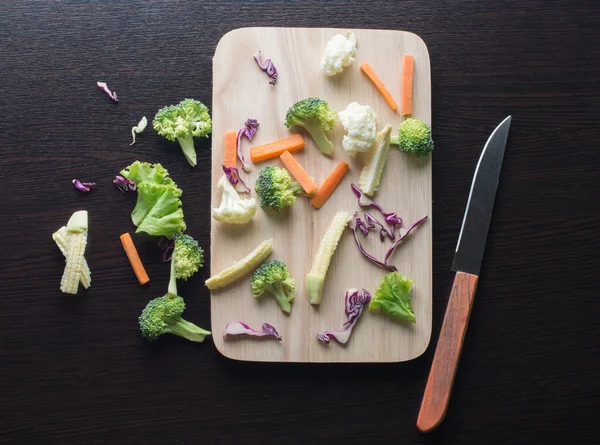 Les Légumes Mélangés Ont Une Carotte Brocoli Chou Fleur Chou — Photo