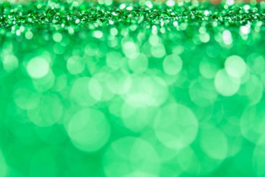 Yeşil bokeh Noel dekorasyon arka plan