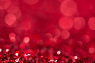 Kırmızı bokeh tatil Noel süslemeleri arka plan dokulu