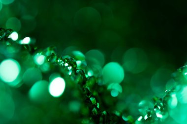 Yeşil bokeh Noel dekorasyon arka plan