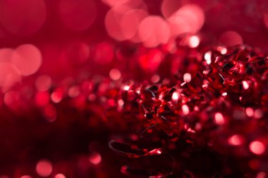 Kırmızı bokeh tatil Noel süslemeleri arka plan dokulu