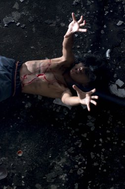 Hayalet çocuk makyaj gelin ve Cadılar Bayramı Festivali oynayın. da