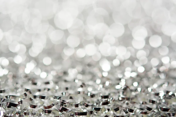 Abstract silver white bokeh lights background — Stock Photo, Image
