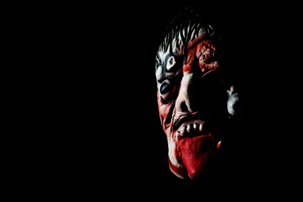 Visage de zombie effrayant, avoir un espace vide pour le texte, concept d'Halloween — Photo