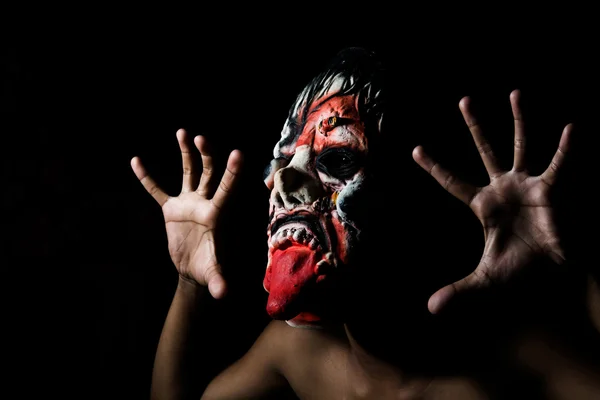 Cara de zumbi assustador, tem espaço em branco para texto, conceito halloween — Fotografia de Stock