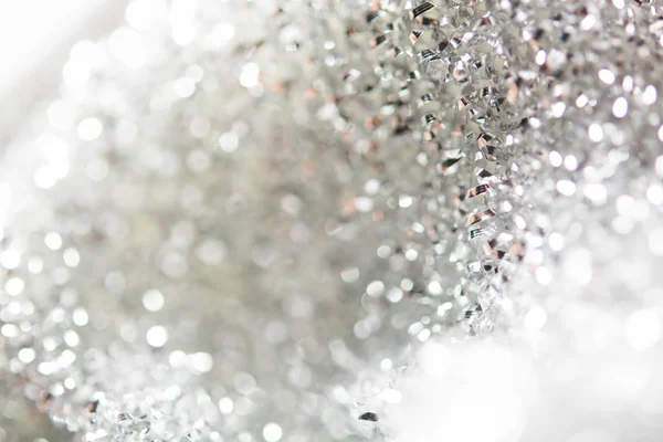 Abstract silver white bokeh lights background — Stock Photo, Image