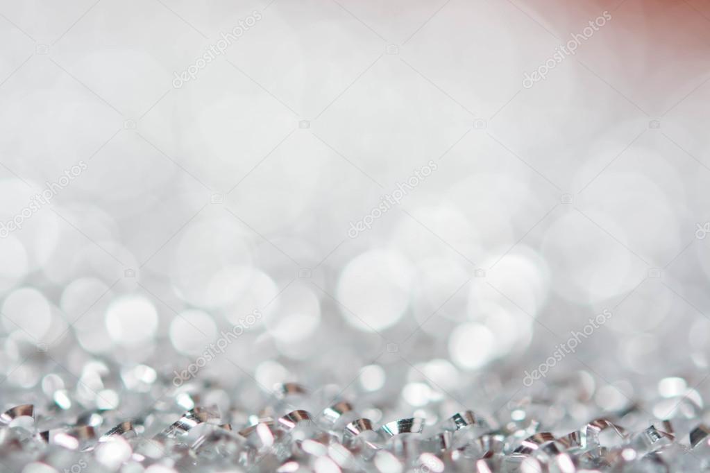 abstract silver white bokeh lights background