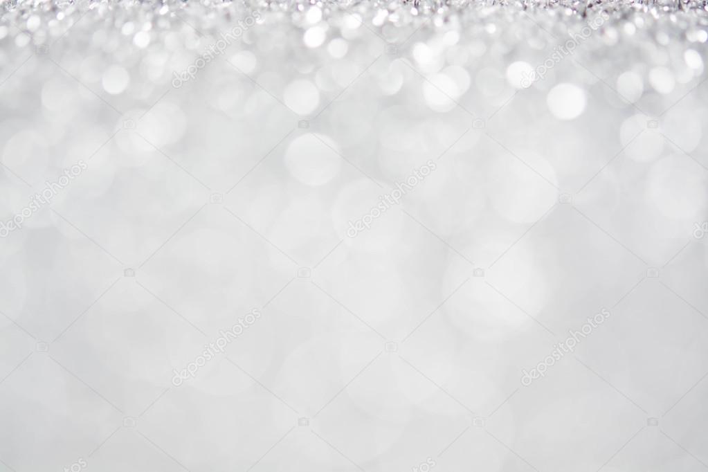 abstract silver white bokeh lights background