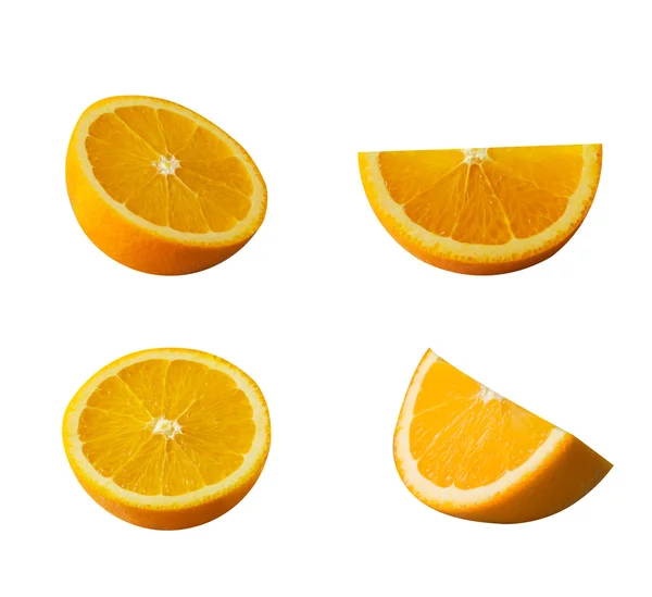 Oranje fruit geïsoleerd set op witte achtergrond — Stockfoto