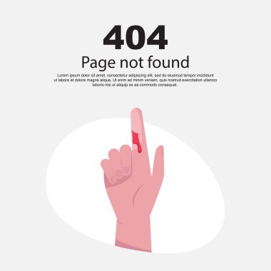 Web sayfası için internet ağı uyarısı 404 Hata Sayfası ya da Dosya bulunamadı. İnternet hata sayfası veya ağ üzerinde bulunmayan sayı. Bıçak kesiği parmağı yüzünden 404 hata oluştu