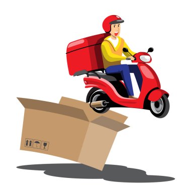 Büyük izole edilmiş renkli motosiklet vektörü simgeleri, GPS izleme yerinden geçen motosikletlerle yapılan düz çizimler. Teslimat bisikleti, yemek teslimatı, acil teslimat, online teslimat.