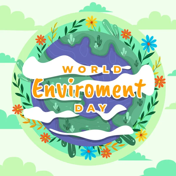 Dia Mundial Ambiente Mundo Perfeito Significa Preservar Mundo Sua Totalidade — Vetor de Stock