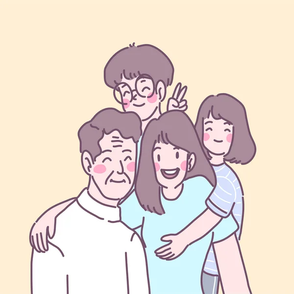 Las Familias Viven Juntas Amor Diversión Calidez — Vector de stock