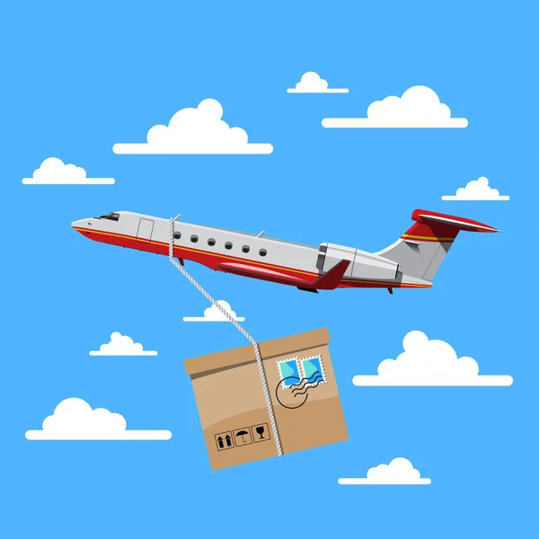 Velký Izolovaný Air Cargo Dodání Doprava Charterové Ikony Vektorové Ilustrace — Stockový vektor