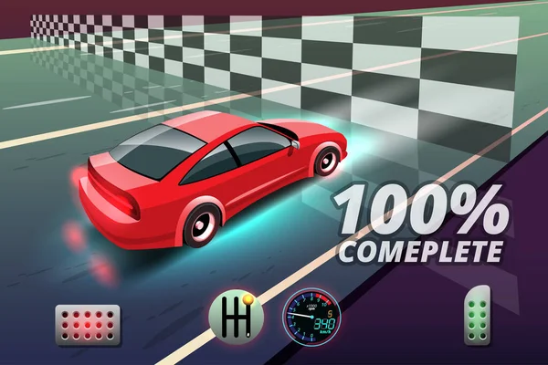 Ganador Velocidad Coches Carreras Objetivo Tablero Cuadros Primer Deporte Cuadros — Vector de stock