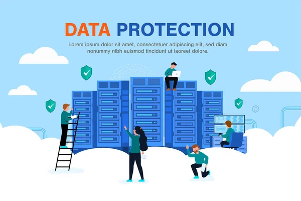 Beveiliging Privacy Bescherming Idee Software Toegang Tot Gegevens Abstracte Cyber — Stockvector
