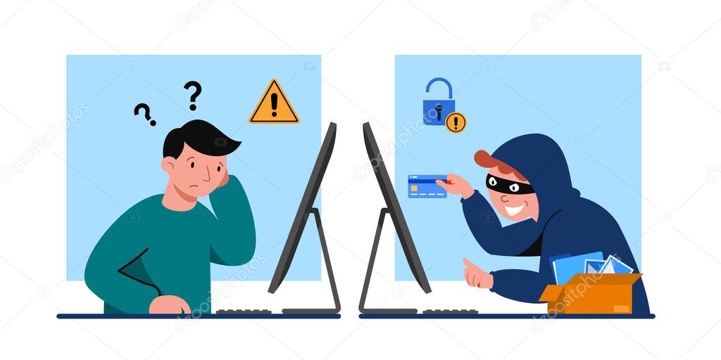 Global data security, personal data security, cyber data security online concept illustration, Internet security or information privacy & protection idea, software access data as confidential, abstract hi speed internet technology. Rendering flat iso