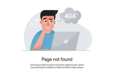 Web sayfası için internet ağı uyarısı 404 Hata Sayfası ya da Dosya bulunamadı. İnternet hata sayfası veya ağ üzerinde bulunmayan sayı. Kafası karışık kişi tarafından 404 hata mevcut