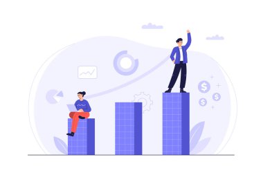 İş dünyasında başarılı olan bir iş adamı kolay kolay gelmez. vektör çizimi düz tasarım