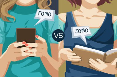 FOMO, ya da kaçırılma korkusu, bir çok insanın günlük olarak yaşadığı bir fenomen, yakın zamanda keşfedildi ki, JOMO, ya da kaçırmanın sevinci, çok daha yaygın hale geliyor..