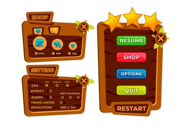 Ortaçağ RPG video oyunları oluşturmak için seviye oyunu açılır, simge, pencere ve elementlerinin tam kümesi
