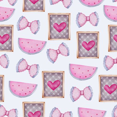 Büyük izole edilmiş suluboya sevgililer günü konsepti hoş romantik kırmızı-pembe kalpler dekorasyon için, Vektör illüstrasyonu.