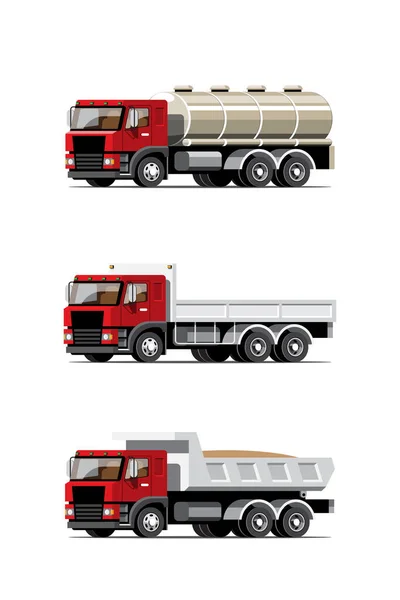 Conjunto Ícones Coloridos Vetores Veículos Isolados Grandes Ilustrações Planas Vários — Vetor de Stock