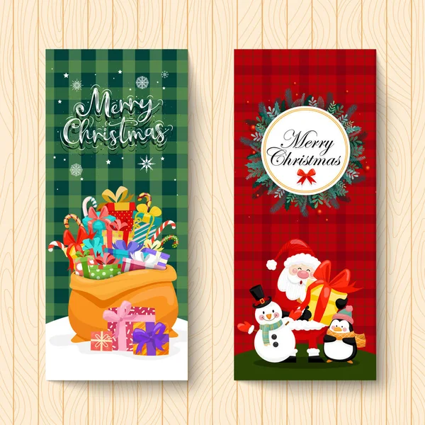 Diseño Tarjetas Verticales Con Icono Feliz Navidad — Vector de stock