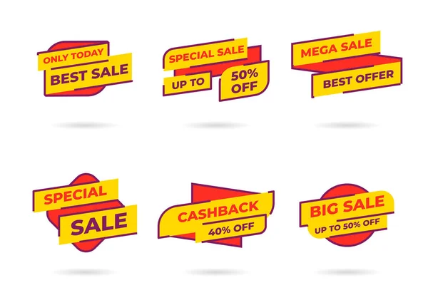 Sale Banner Templates Design Special Offer Tags Super Sale Discounts — Stock Vector