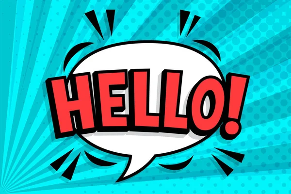 Hello Comics Book Abstract Background Wording Comic Speech Bubble Pop — Stock Vector