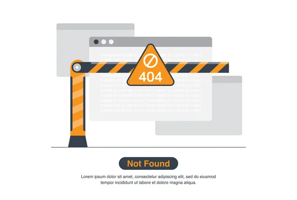Internet Network Warning 404 Error Page File Found Web Page — Διανυσματικό Αρχείο