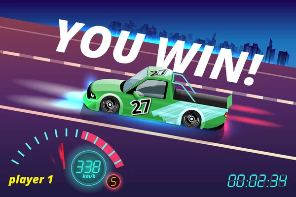 Jogo Corrida Carro Ajuste Menu Exibição Para Melhorar Desempenho Carro — Vetor de Stock