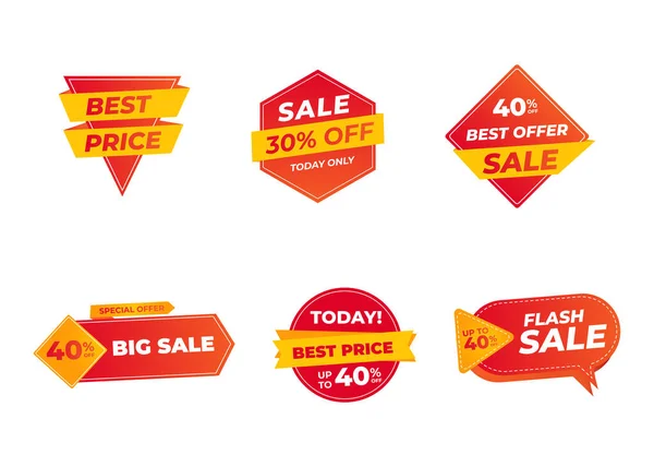 Sale Banners Price Tag Labels Selling Card Discount Sticker Best — Stock Vector