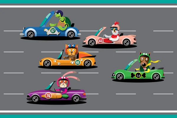 Competencia Juegos Continuar Jugador Utiliza Coche Alta Velocidad Para Ganar — Vector de stock