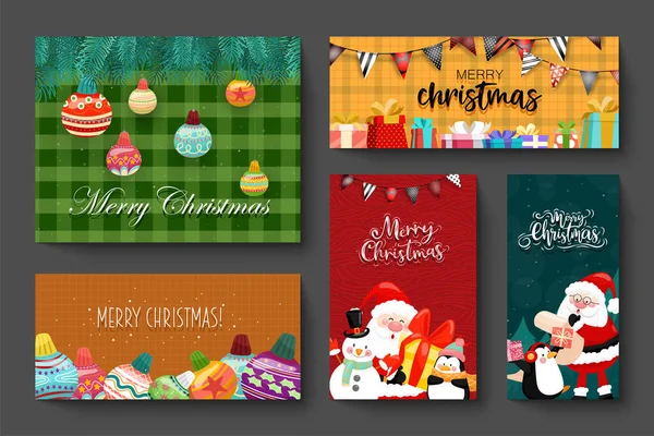 Card Design Merry Christmas Icons — Stock Vector