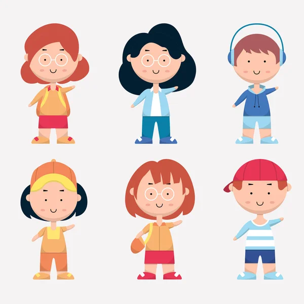 Conjunto Personas Diversidad Étnica Emoción Personaje Dibujos Animados Sobre Fondo — Vector de stock