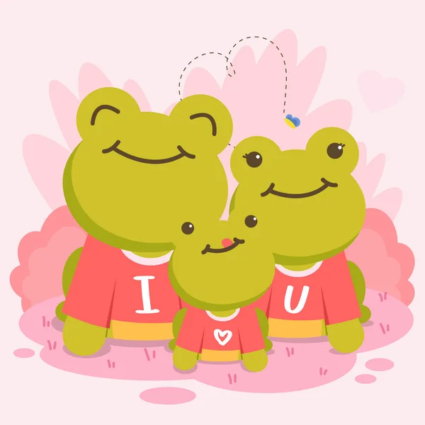 Cute Cartoon Vector Illustration Set Valentine Celebration Animal Expression Love — 스톡 벡터