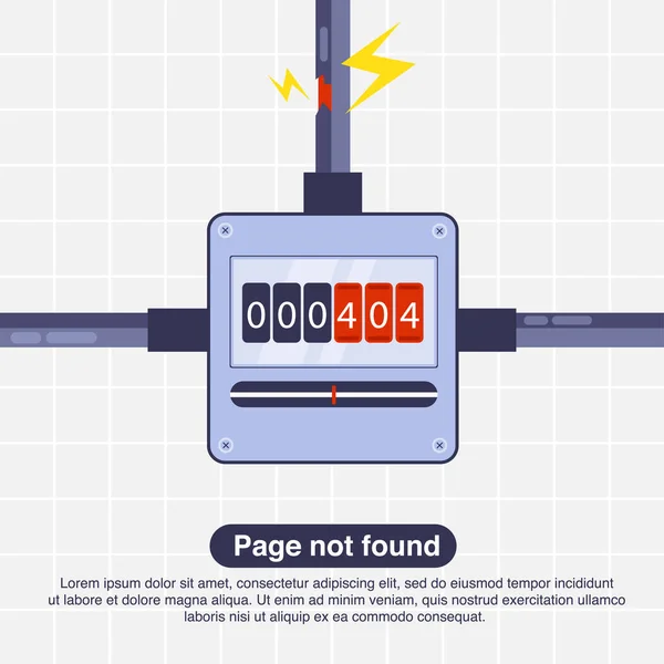Aviso Red Internet 404 Página Error Archivo Encontrado Para Página — Vector de stock