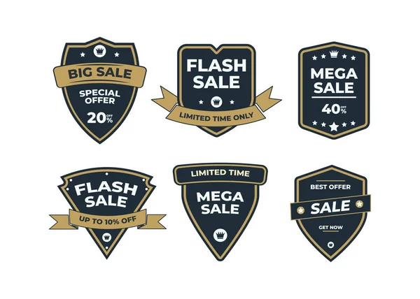 Set Retro Vintage Sale Logo Badges White Background — Image vectorielle