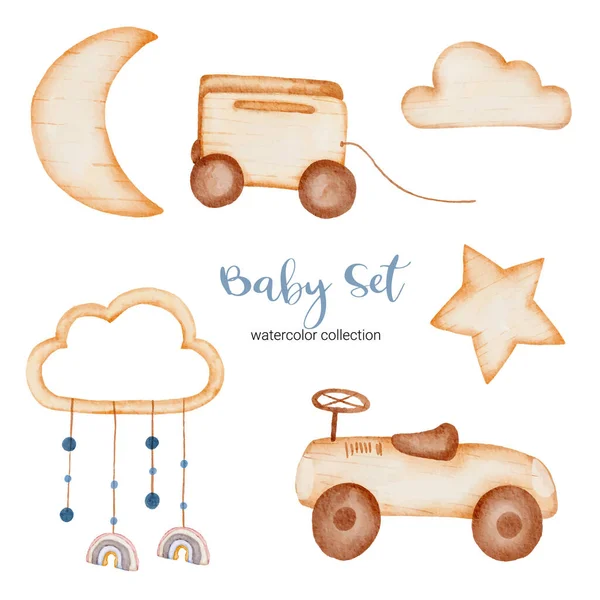 Set Separate Parts Bring Together Beautiful Clothes Baby Items Toy — Stock Vector