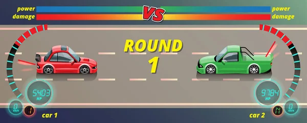 Cuando Jugador Inicio Del Juego Puede Seleccionar Coche Carreras Biblioteca — Vector de stock