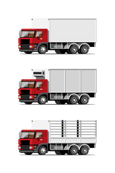 Conjunto Iconos Coloridos Vectores Vehículos Grandes Aislados Ilustraciones Planas Varios — Vector de stock