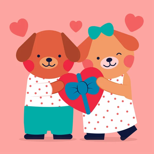 Medvědi Lásce Láska Jejich Srdce Valentýnské Oslavě Tmavé Pozadí Barev — Stockový vektor