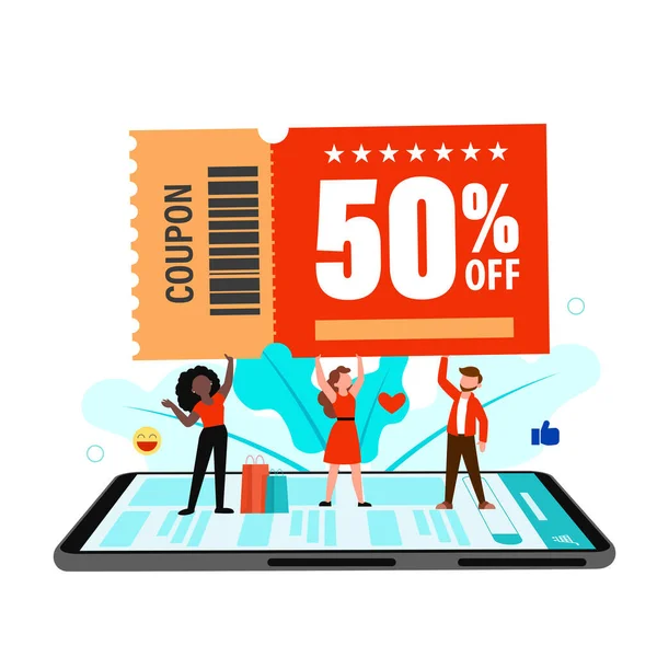 Desconto Especial Com Aplicação Compras Line Celular Ilustração Vetorial Vetores De Stock Royalty-Free