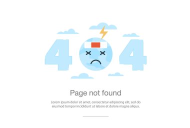 Web sayfası için internet ağı uyarısı 404 Hata Sayfası ya da Dosya bulunamadı. İnternet hata sayfası veya ağ üzerinde bulunmayan sayı. Dünyanın mevcut 404 hatası hasta..