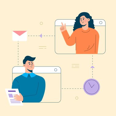 düz vektör işi akıllı çalışma ve online çalışma herhangi bir iş yeri konsepti