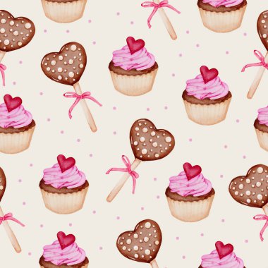 Büyük izole edilmiş suluboya sevgililer günü konsepti hoş romantik kırmızı-pembe kalpler dekorasyon için, Vektör illüstrasyonu.