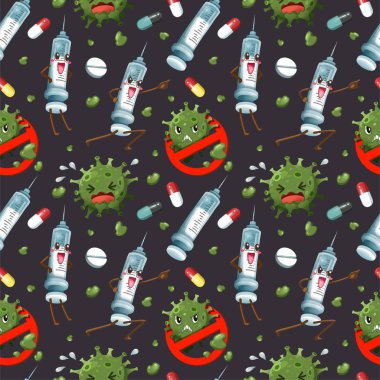 İlaç ve aşı enjeksiyonlarının kusursuz izole vektör ikonu, Corona virüsü enfeksiyonu kavramı, Corona virüsü covid-19. Logo, sembol ve bilgi ögesi çizimi