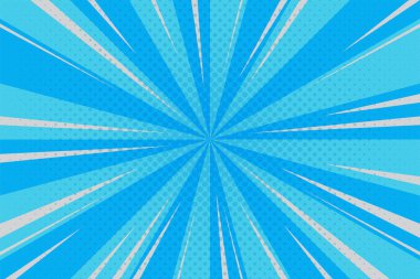 cyan, blue rays background pop art retro vector illustration kitsch drawing
